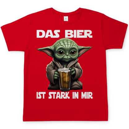 Das Bier ist stark in mir - Baby Yoda Grogu - Herren Shirt Red