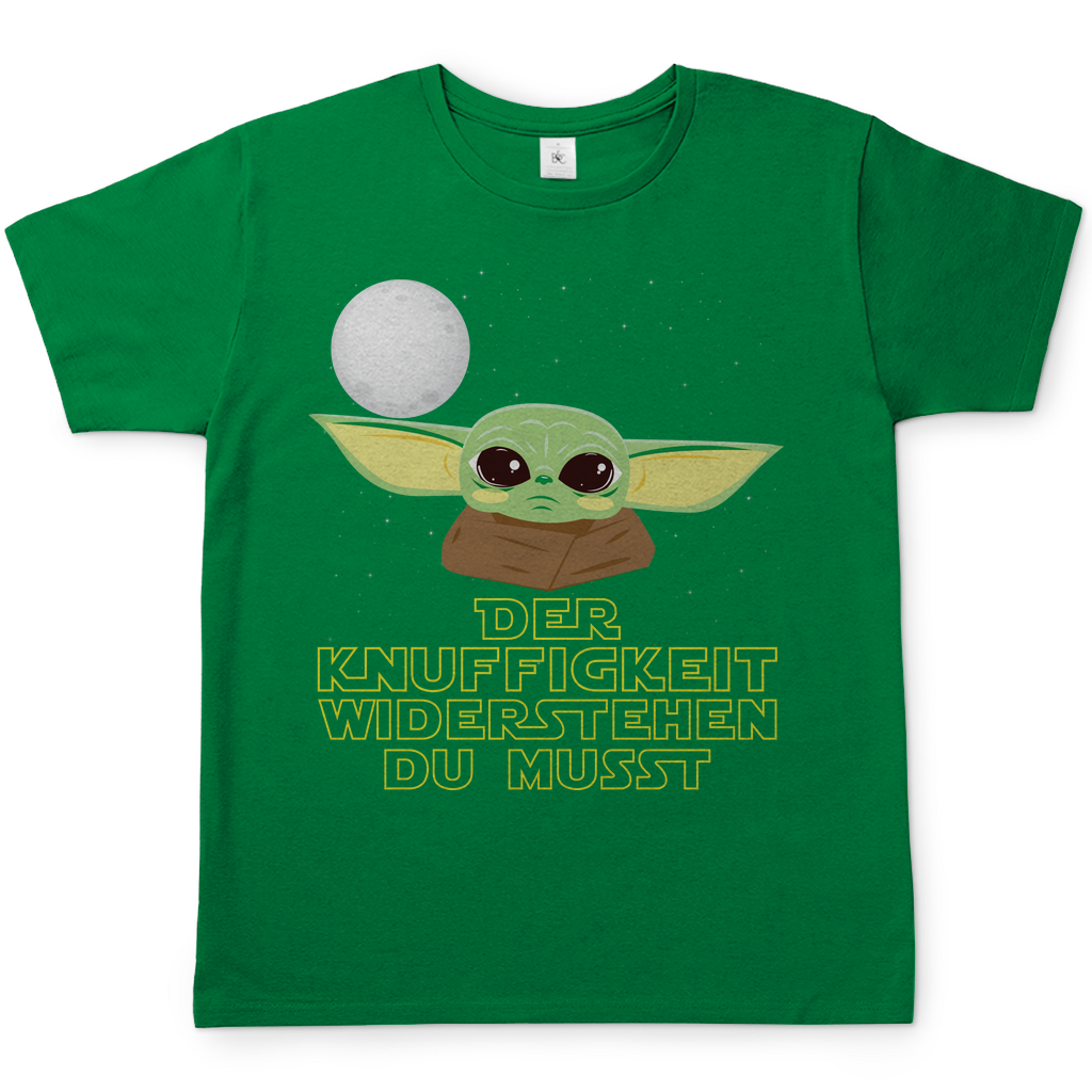 Der Knuffigkeit widerstehen du musst - Baby Yoda Grogu - Herren Shirt Kelly Green