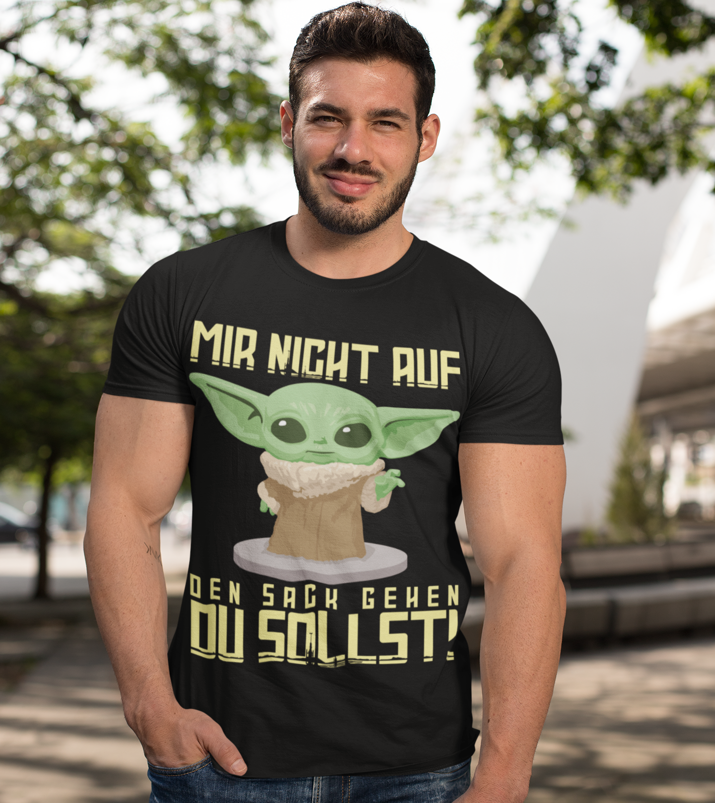 Mir nicht auf den Sack gehen du sollst Baby Yoda Grogu - Herren Shirt