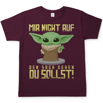 Mir nicht auf den Sack gehen du sollst Baby Yoda Grogu - Herren Shirt Burgundy