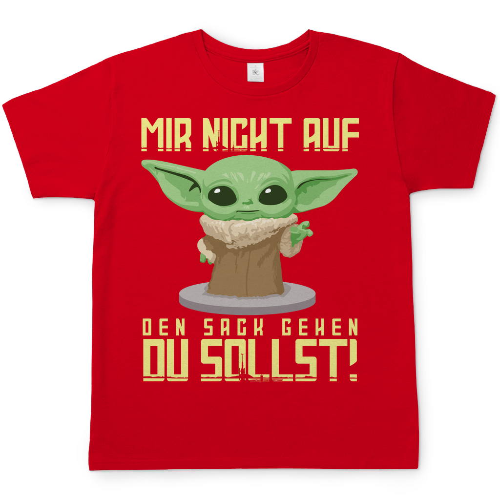 Mir nicht auf den Sack gehen du sollst Baby Yoda Grogu - Herren Shirt Red