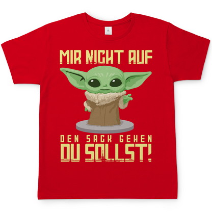 Mir nicht auf den Sack gehen du sollst Baby Yoda Grogu - Herren Shirt Red