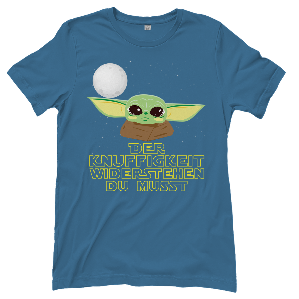 Der Knuffigkeit widerstehen du musst - Baby Yoda Grogu - Damenshirt Stone Blue