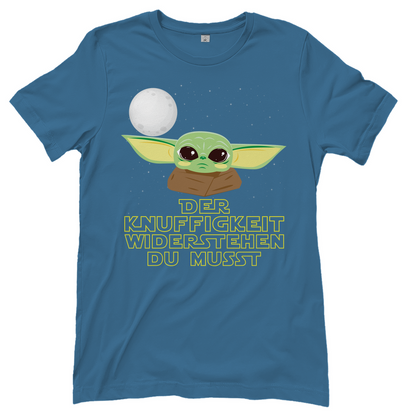 Der Knuffigkeit widerstehen du musst - Baby Yoda Grogu - Damenshirt Stone Blue