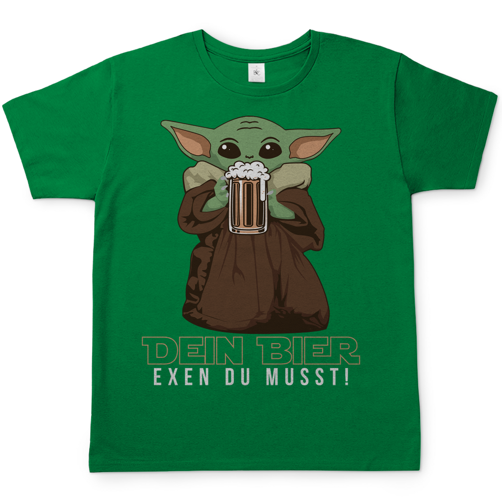 Dein Bier exen du musst Baby Yoda - Herren Shirt Kelly Green