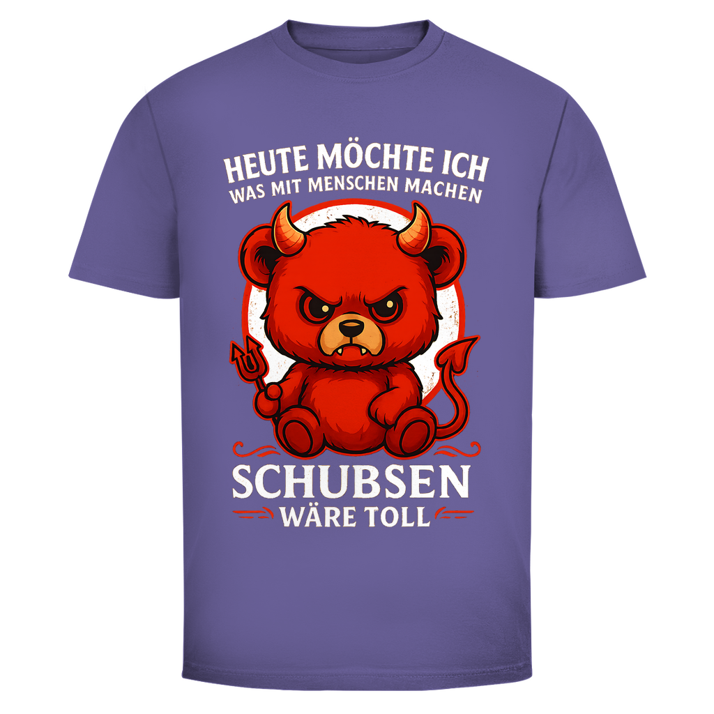Heute möchte ich was mit Menschen machen Schubsen wäre toll Herren T-Shirt Millennial Lilac