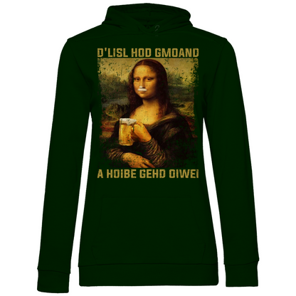 D´Lisl hod gmoand a Hoibe gehd oiwei - Damen Hoodie Forest Green