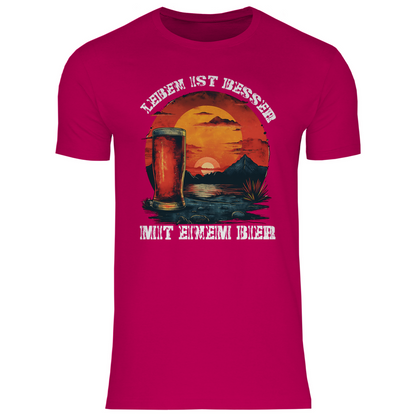 Leben ist besser mit einem Bier - Herren Shirt Sorbet