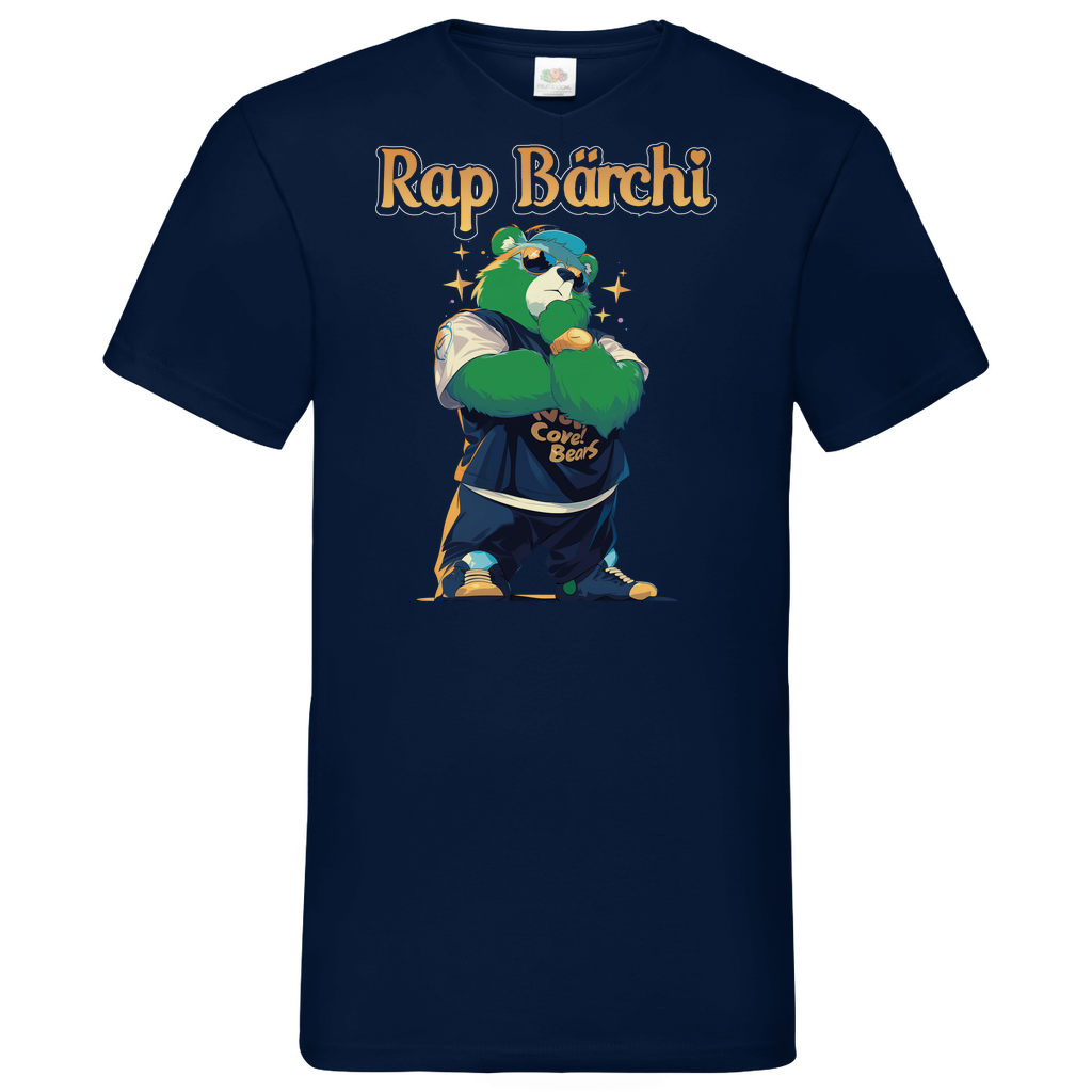 Rap Bärchi - Glücksbärchi - Herren V-Neck Shirt Navy