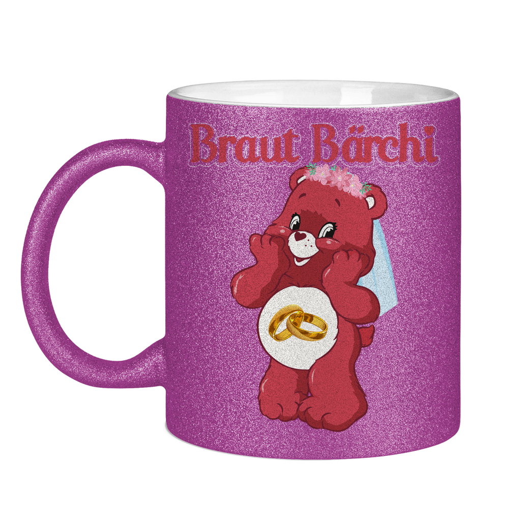 Braut Bärchi - Glücksbärchi - Glitzertasse