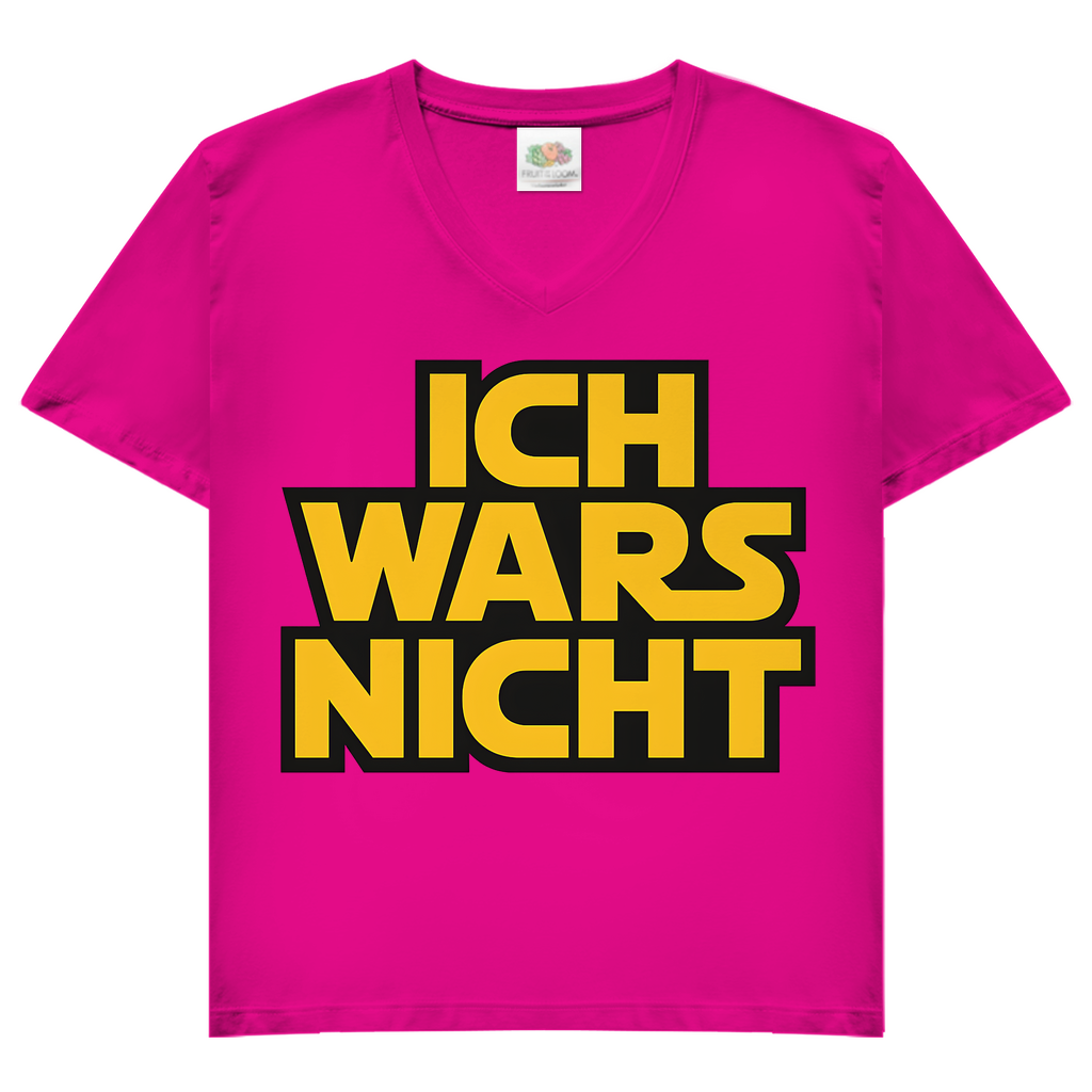 Ich Wars Nicht - Damen V-Neck T-Shirt Fuchsia