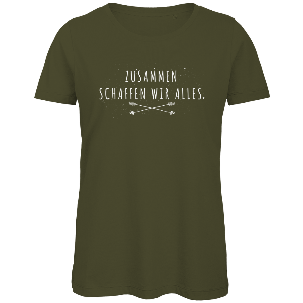 Zusammen schaffen wir alles - Damen Premium Bio T-Shirt Khaki