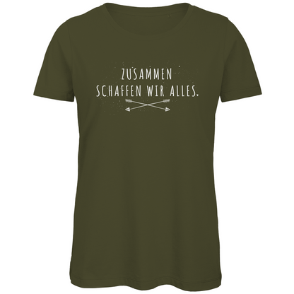 Zusammen schaffen wir alles - Damen Premium Bio T-Shirt Khaki