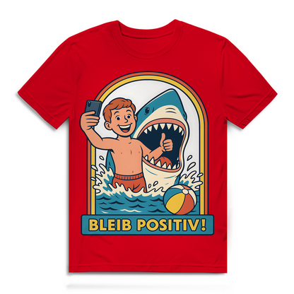 Bleib Positiv Hai Selfie Retro - Herren Premium Bio T-Shirt