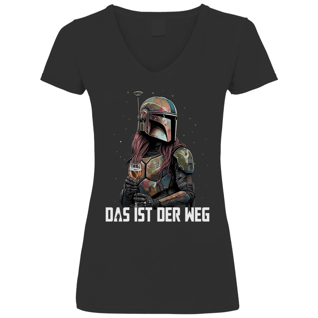 Das ist der Weg - Mandalorianerin Wein - V-Neck Damenshirt