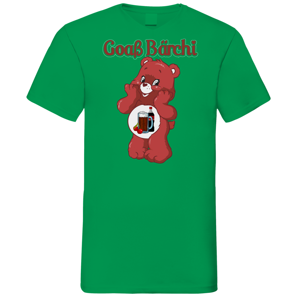 Goaß Bärchi - Glücksbärchi - Herren V-Neck Shirt Kelly Green