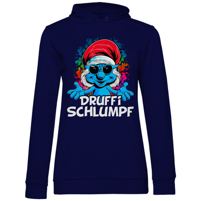 Druffi Schlumpf Grafik - Damen Hoodie Navy Blue