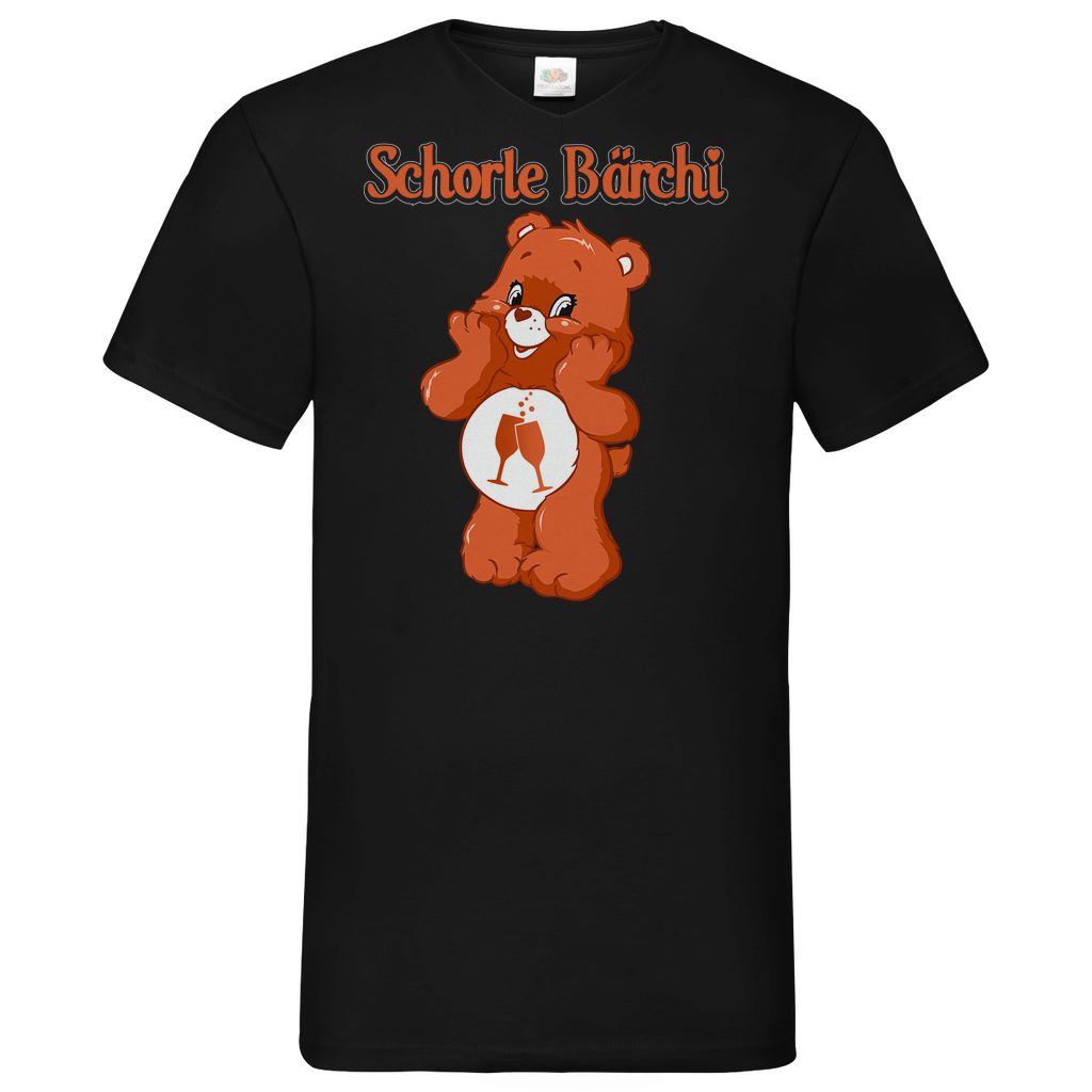 Schorle Bärchi - Glücksbärchi - Herren V-Neck Shirt Black