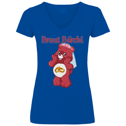 Braut Bärchi - Glücksbärchi - V-Neck Damenshirt Royal Blue XL