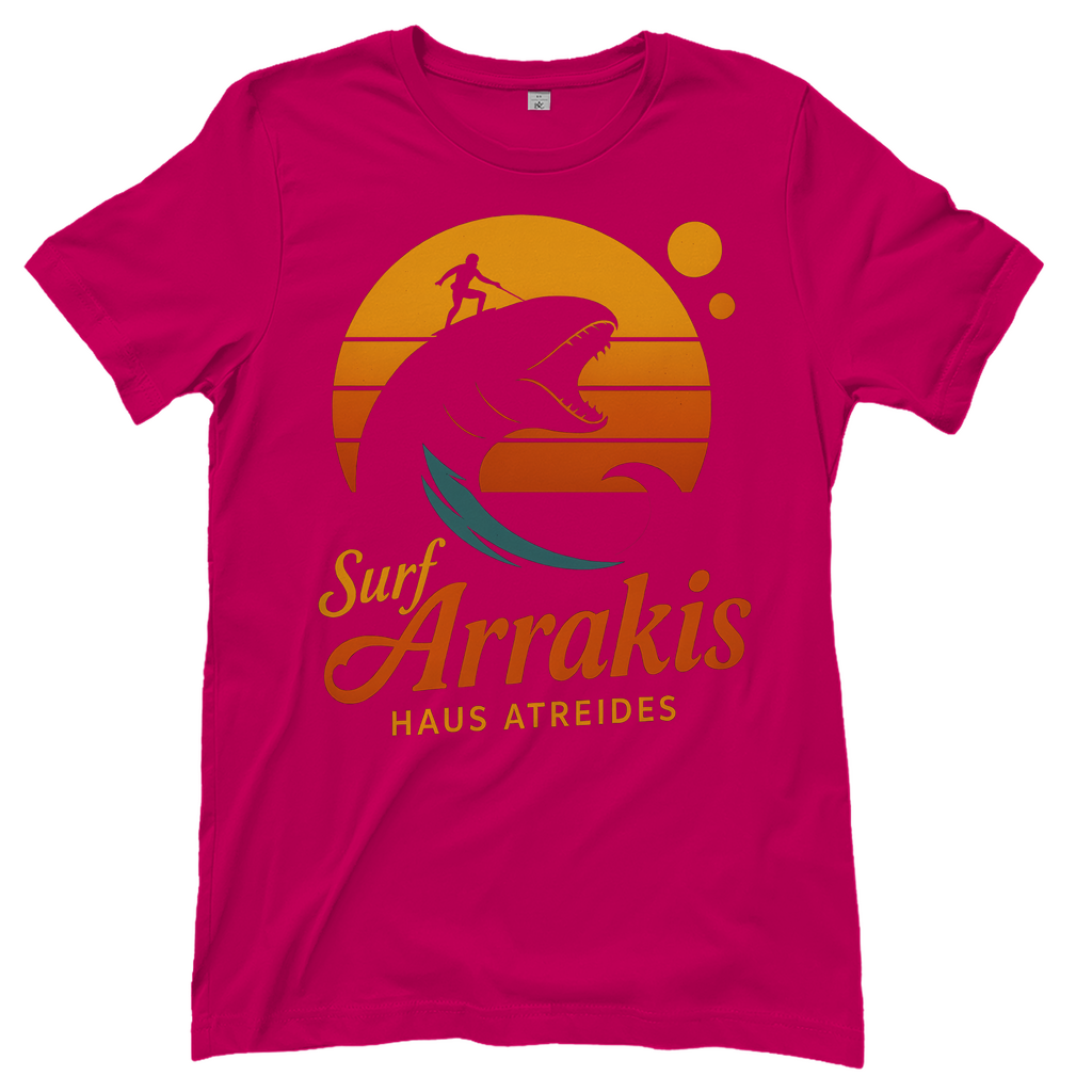 Surf Arrakis Sandwurm Retro Vintage Dune Haus Atreides - Damen T-Shirt Sorbet