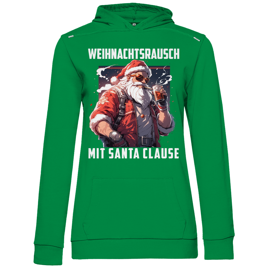 Weihnachtsrausch mit Santa Clause - Damen Hoodie Kelly Green