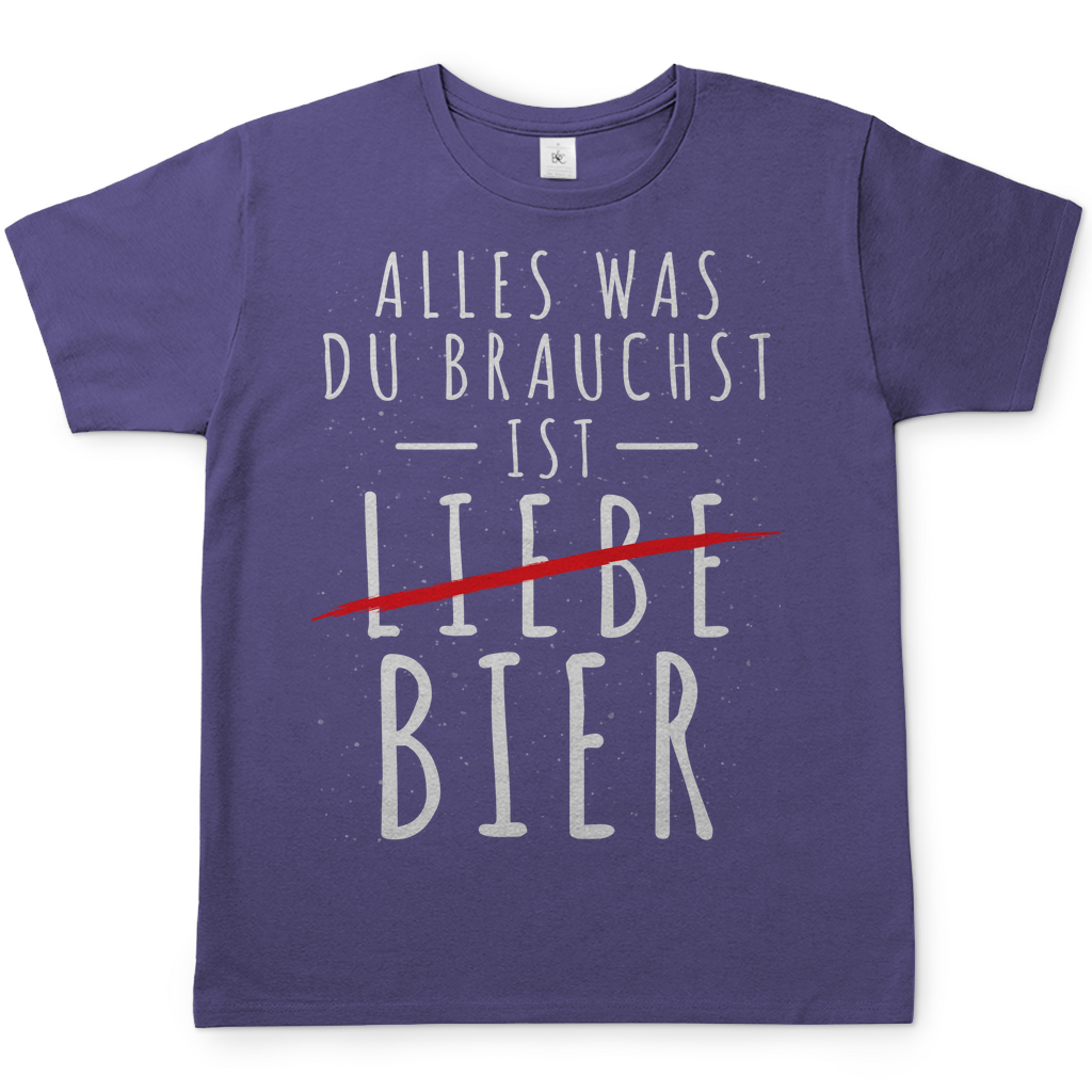 Alles was du brauchst ist Bier - Herren Shirt Millennial Lilac