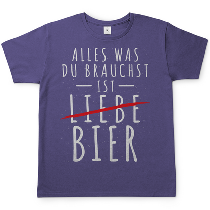 Alles was du brauchst ist Bier - Herren Shirt Millennial Lilac