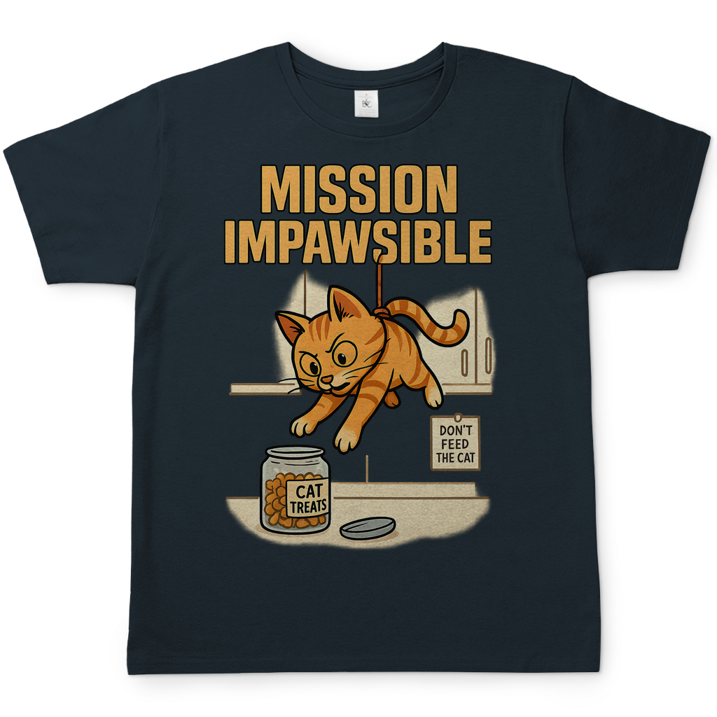 Mission Impawsible Katze - Herren T-Shirt Dark Grey Solid