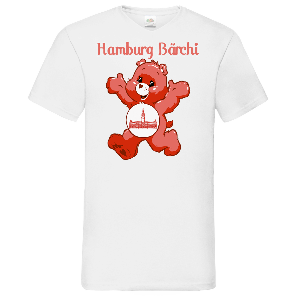Hamburg Bärchi - Glücksbärchi - Herren V-Neck Shirt White