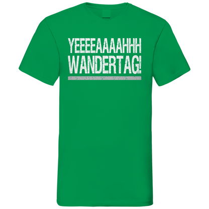 YEEEAH Wandertag! - Herren V-Neck Shirt Kelly Green