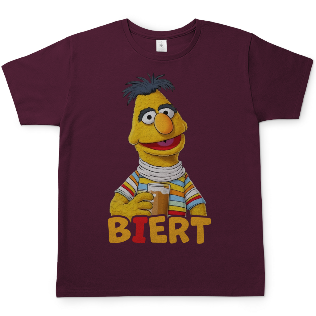 Sesamstraße - Bert Biert - Herren Shirt Burgundy