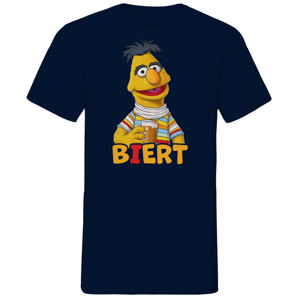 Sesamstraße - Bert Biert - Herren V-Neck Shirt Navy