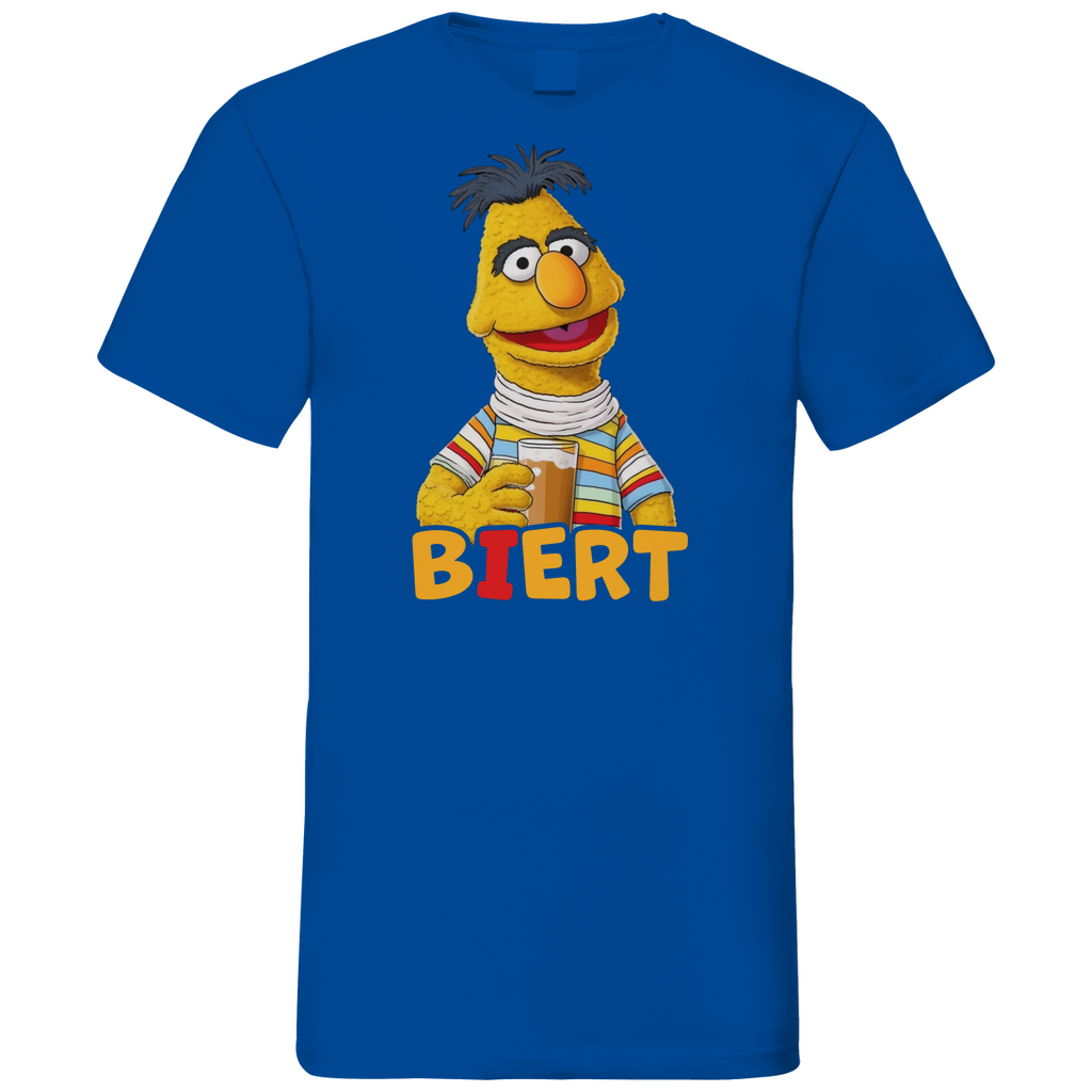 Sesamstraße - Bert Biert - Herren V-Neck Shirt Royal Blue