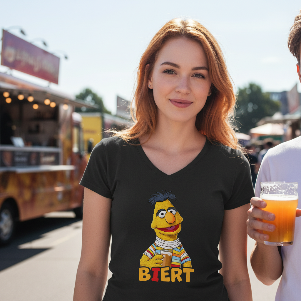 Sesamstraße - Bert Biert - V-Neck Damenshirt