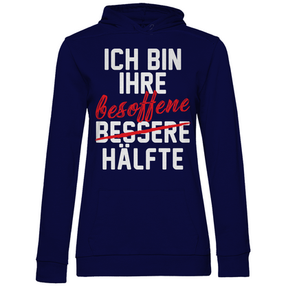 Ich bin ihre besoffene Hälfte - Damen Hoodie Navy Blue
