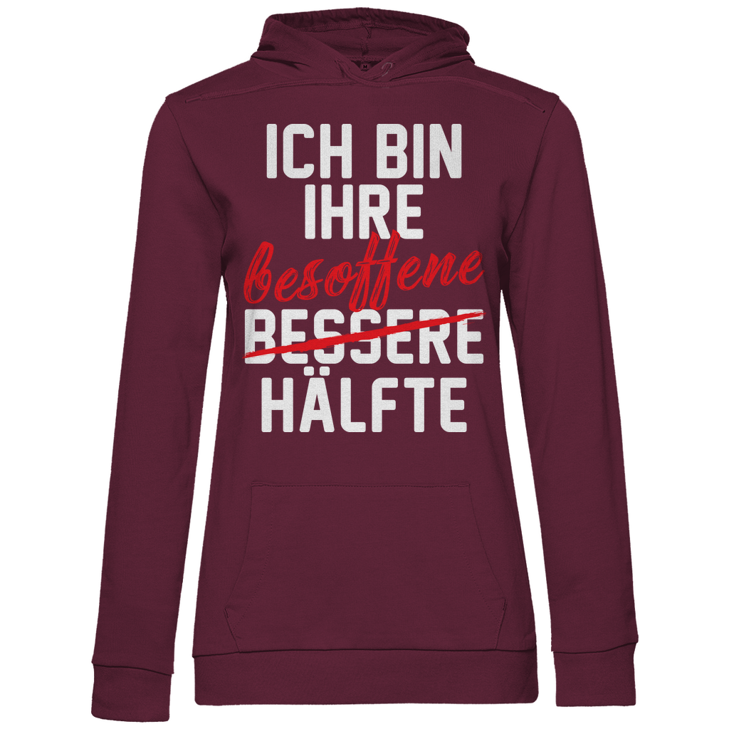 Ich bin ihre besoffene Hälfte - Damen Hoodie Wine