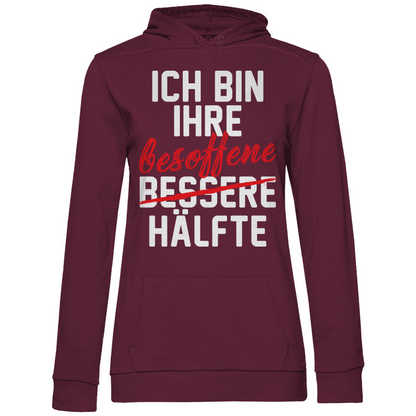 Ich bin ihre besoffene Hälfte - Damen Hoodie Wine