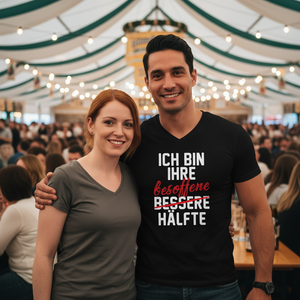 Ich bin ihre besoffene Hälfte - Herren V-Neck Shirt