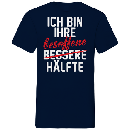 Ich bin ihre besoffene Hälfte - Herren V-Neck Shirt Navy