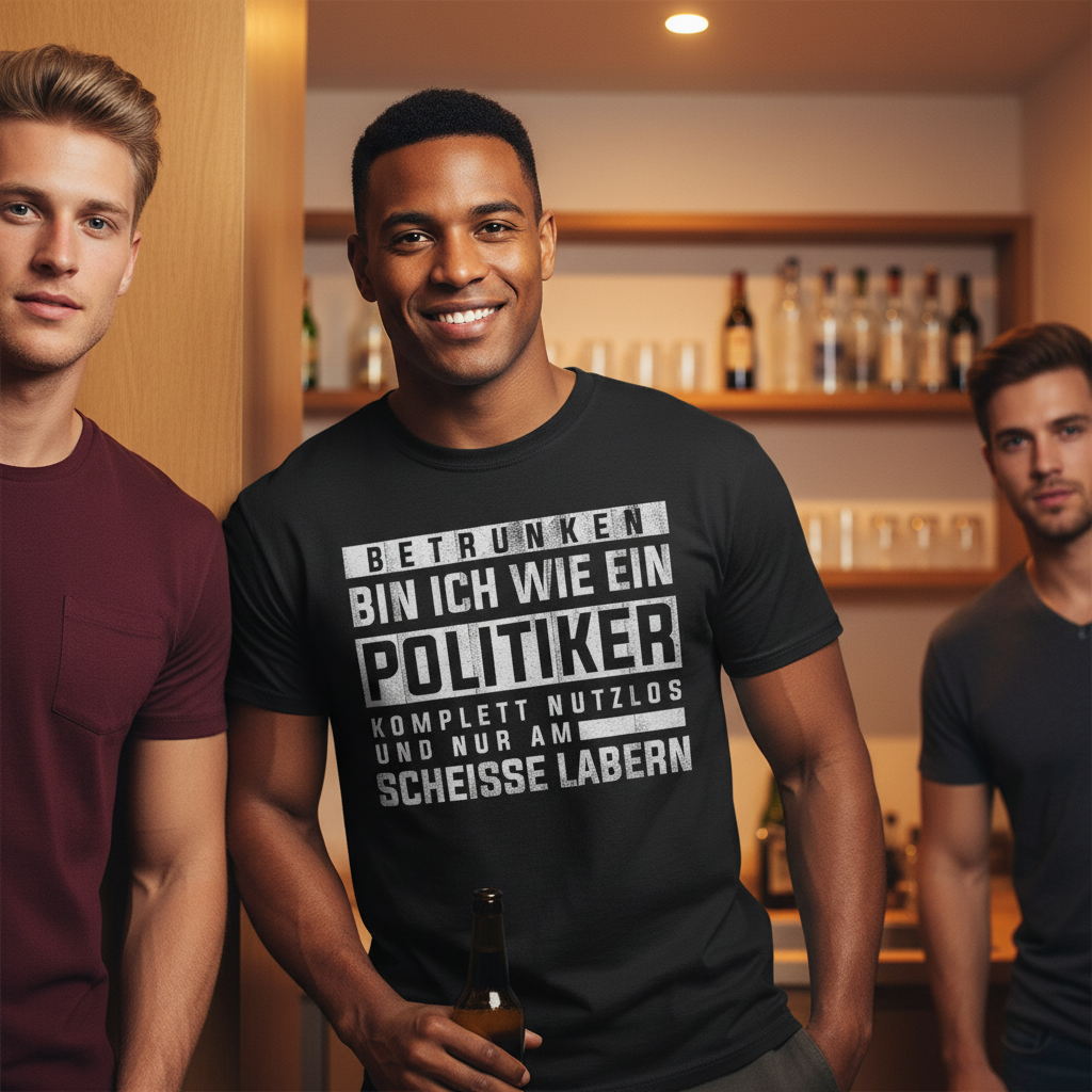 Betrunken bin ich wie ein Politiker - Herren Shirt