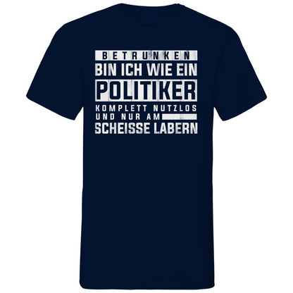 Betrunken bin ich wie ein Politiker - Herren V-Neck Shirt Navy