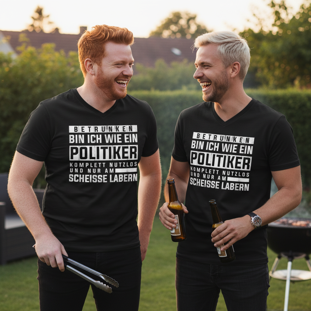 Betrunken bin ich wie ein Politiker - Herren V-Neck Shirt