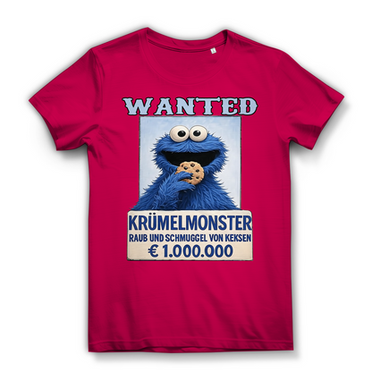 Wanted Krümelmonster Raub und Schmuggel von Keksen - Damen Premium Bio T-Shirt