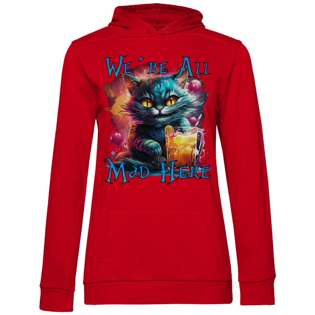 We´re All Mad Here Grinsekatze - Damen Hoodie Red