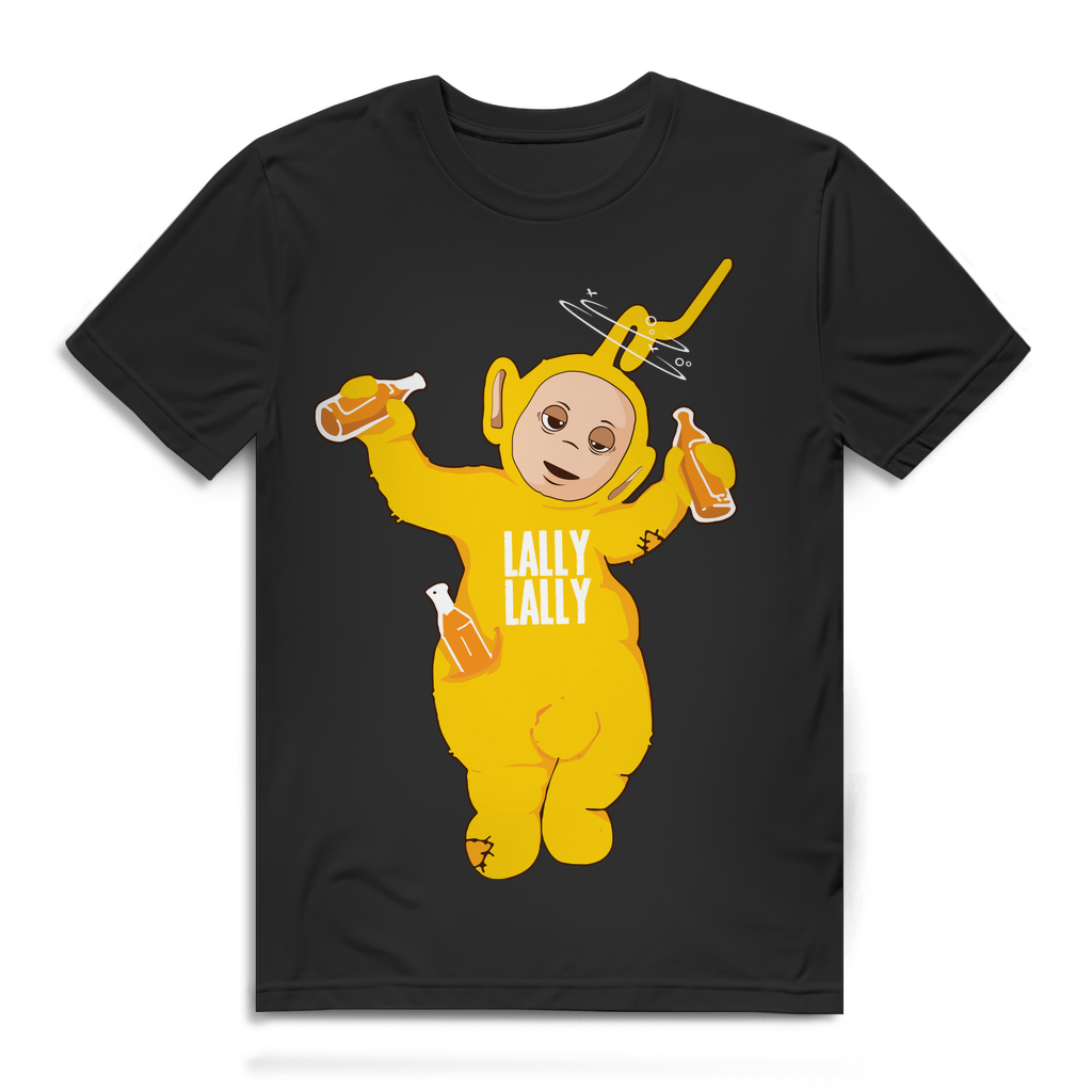 Lally Lally Shirt Herren – Lustige Suff Teletubbie Laa Laa Parodie mit Alkohol Black
