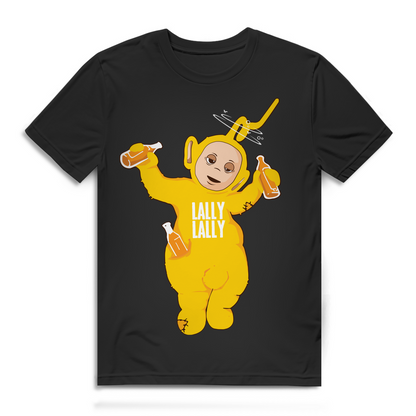 Lally Lally Shirt Herren – Lustige Suff Teletubbie Laa Laa Parodie mit Alkohol Black
