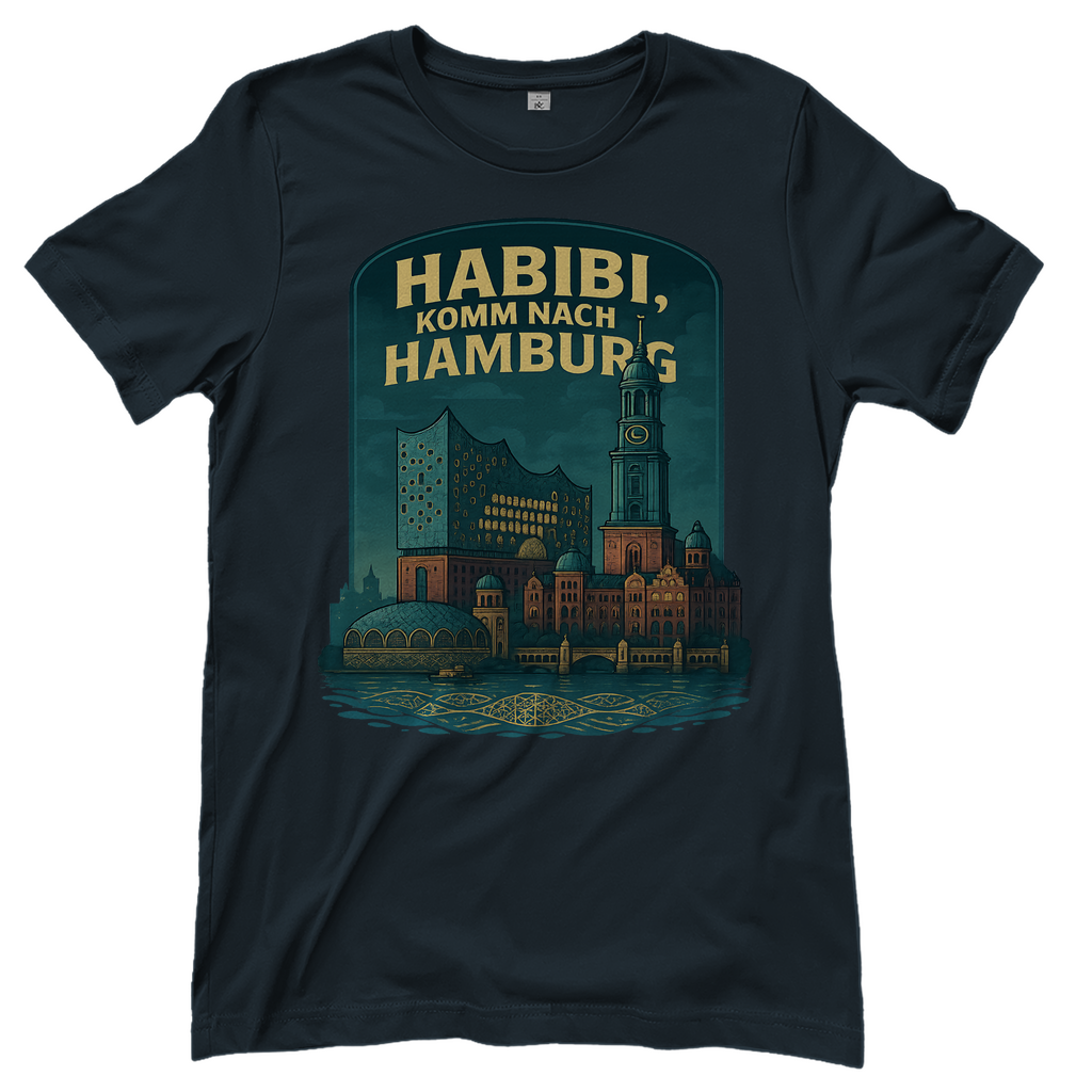 Habibi komm nach Hamburg - Damen T-Shirt Dark Grey Solid