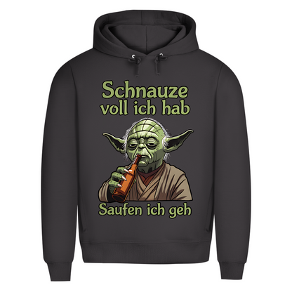 Herren Premium Bio Hoodie Yoda Schnauze Voll Ich Hab Saufen Ich Geh Asphalt