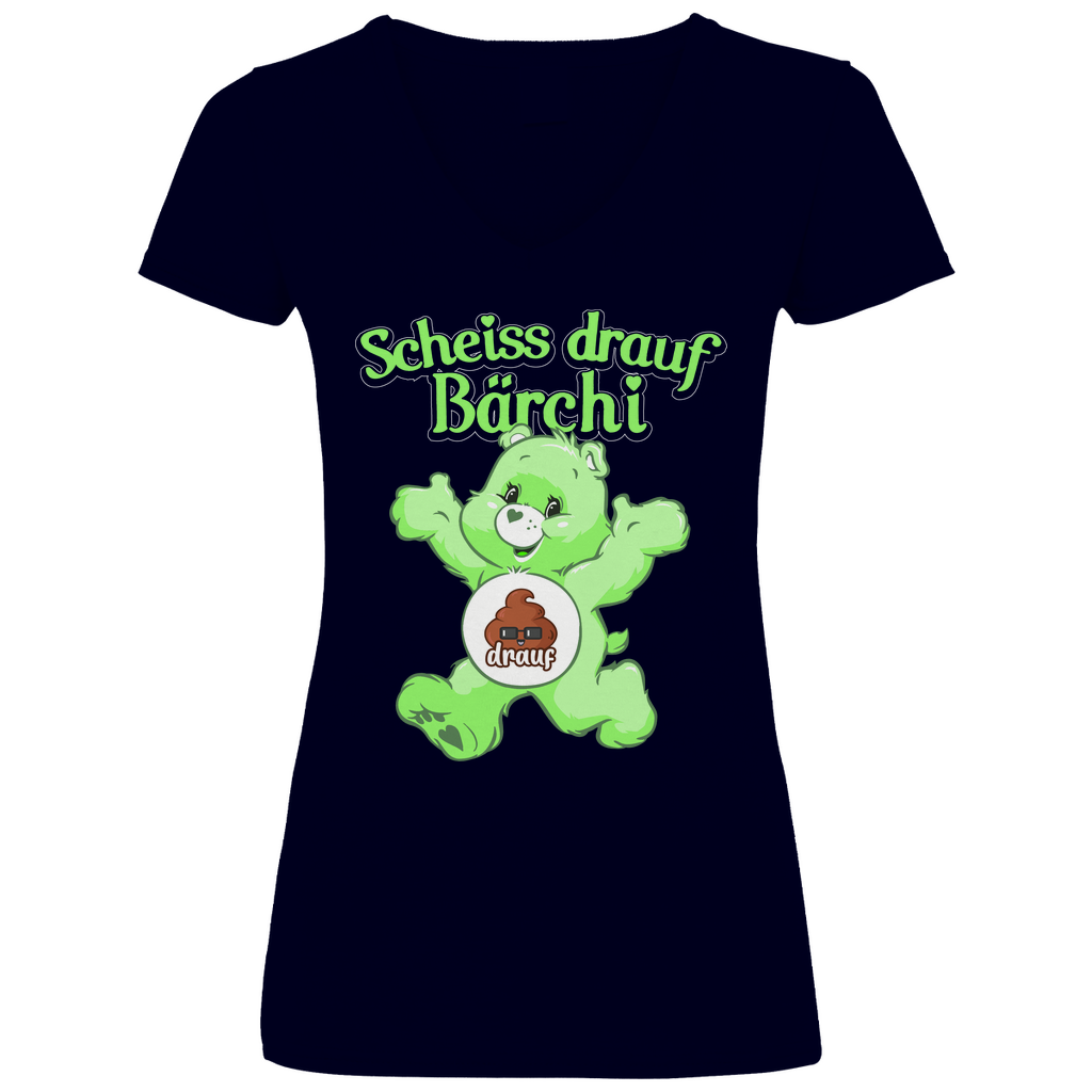 Scheiss drauf Bärchi - Glücksbärchi - V-Neck Damenshirt