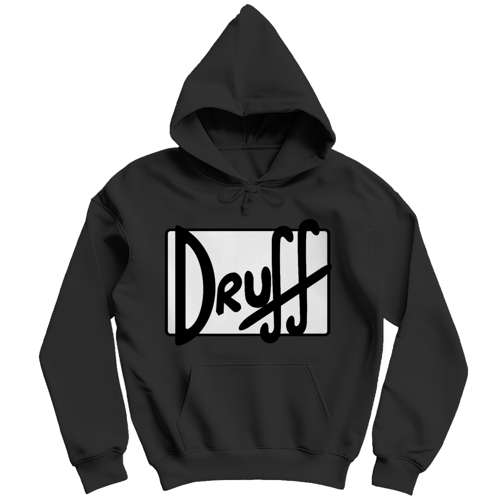 Herren Hoodie druﬀ – Bold Retro Logo Design im Cartoon-Style Jet Black